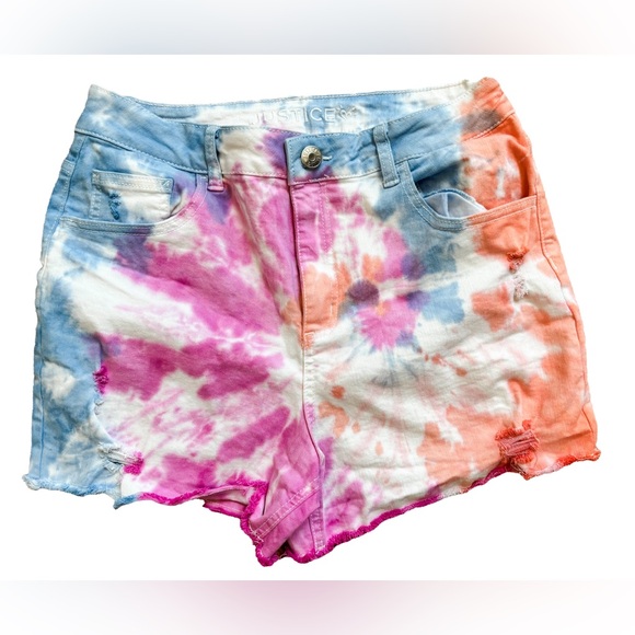 Justice Other - Tie Dye Denim Shorts - JUSTICE - Girls Size 18 Plus EUC Preppy